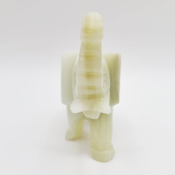 FINAL CLEARANCE Vintage Carved Stone Onyx Elephant Figurine Trunk Up Good Luck - Picture 6 of 12